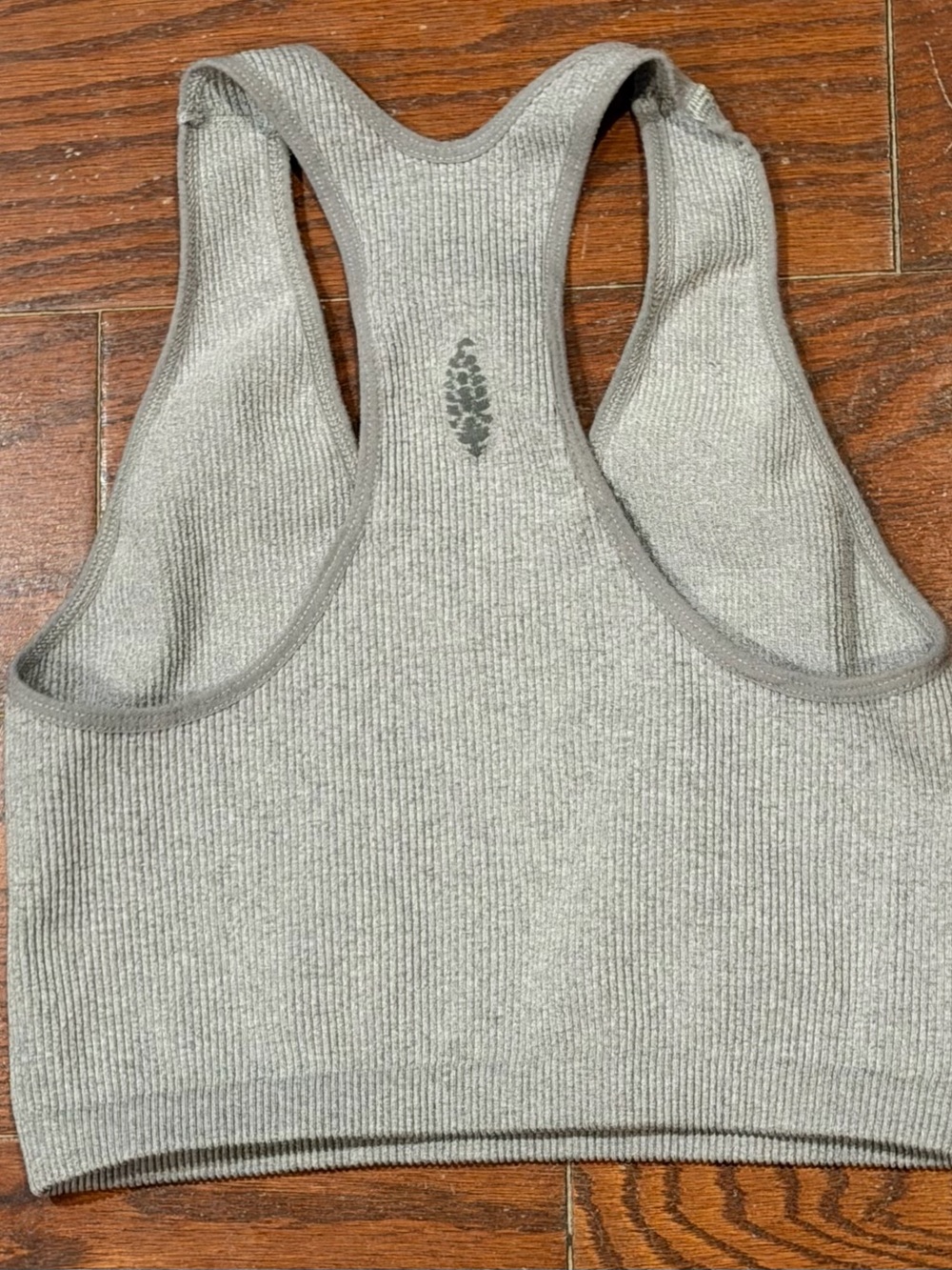 FP Movement by Free People Ribbed Racerback Bralette — Light Gray Sz Medium